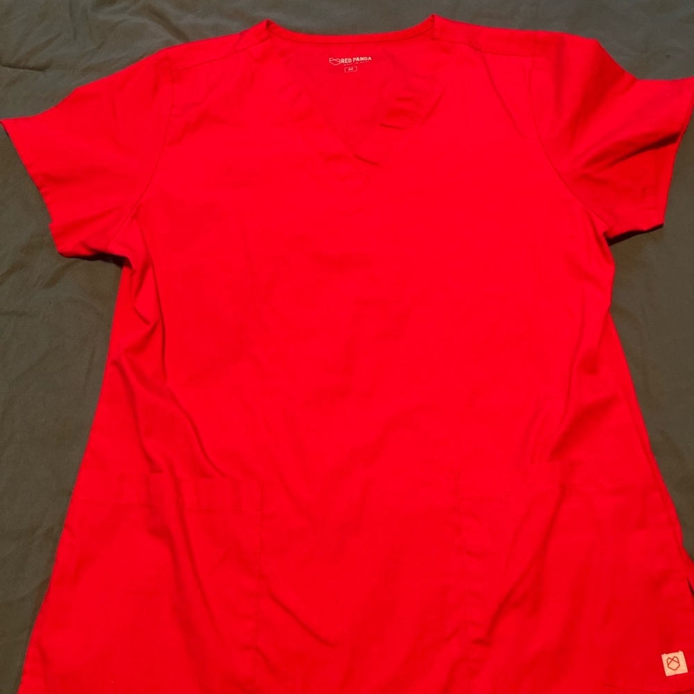 Red Scrub Top